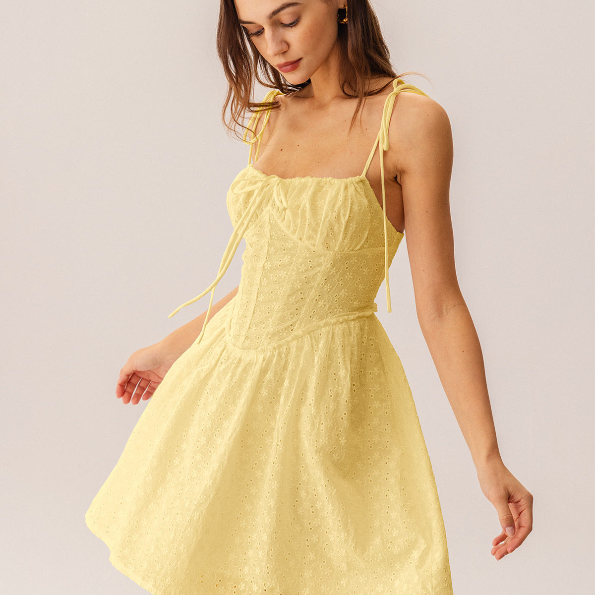 tulle corset mini dress in yellow product info and reviews Allure Corset Mini Dress Yellow