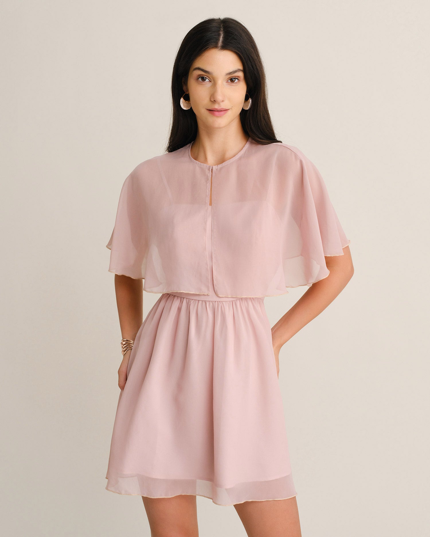 Pink Sweetheart Neck A-Line Mini Dress