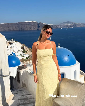 Yellow Jacquard Corset Slip Maxi Dress