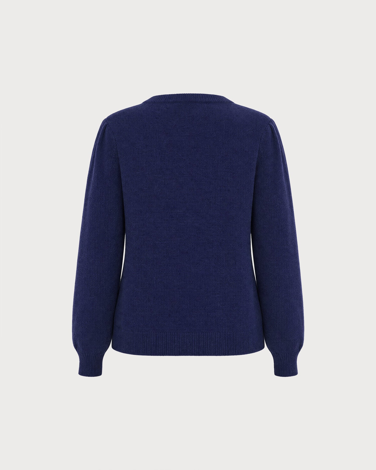 Blue Single Breasted Knit Cardigan