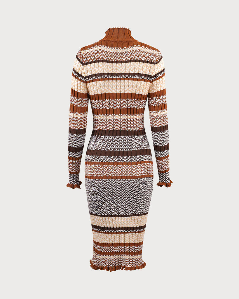 The Colorblock Striped Knitted Dress Dresses - RIHOAS
