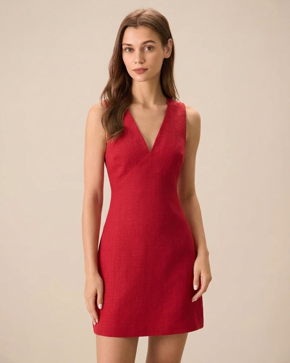 fitted lace wedding dress FOR LOVE & LEMONS Rose Mini Dress in Red – Lusso Di Luna Boutique main image 0