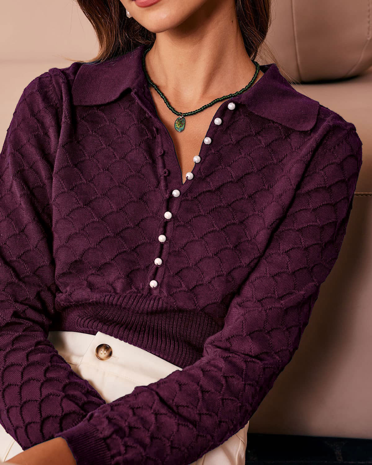 Women Knitted Cotton Sweaters Tops - RIHOAS