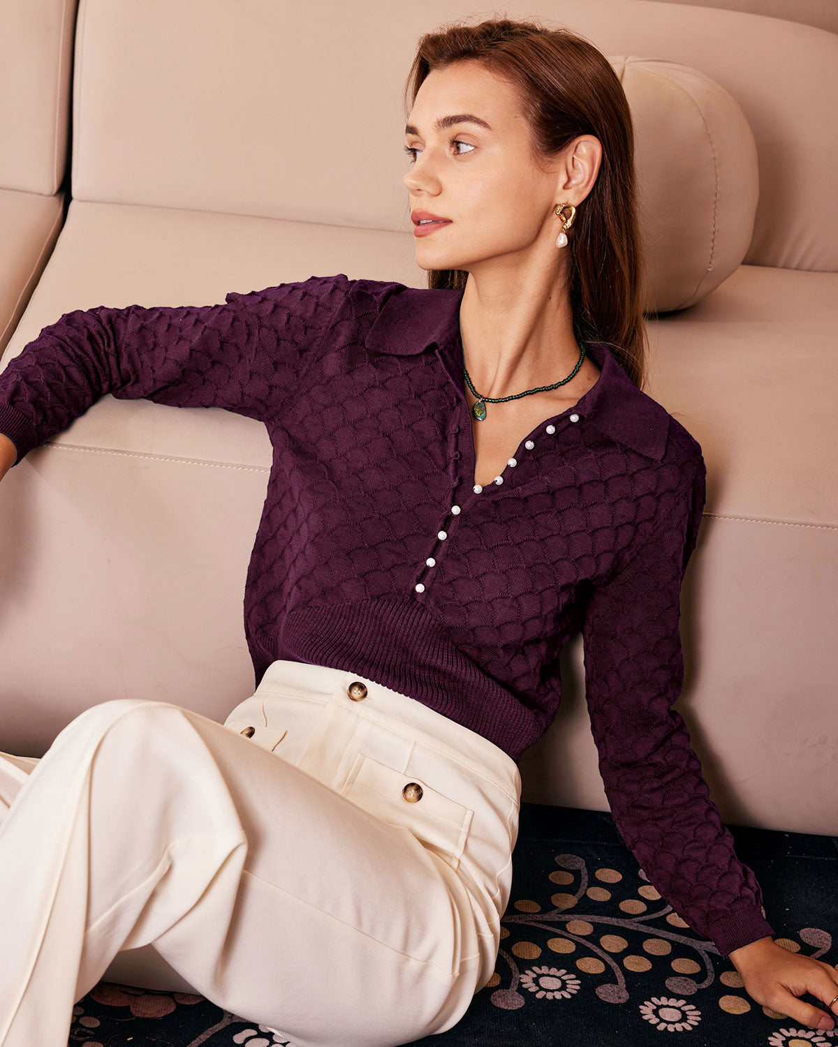 Women Knitted Cotton Sweaters Tops - RIHOAS