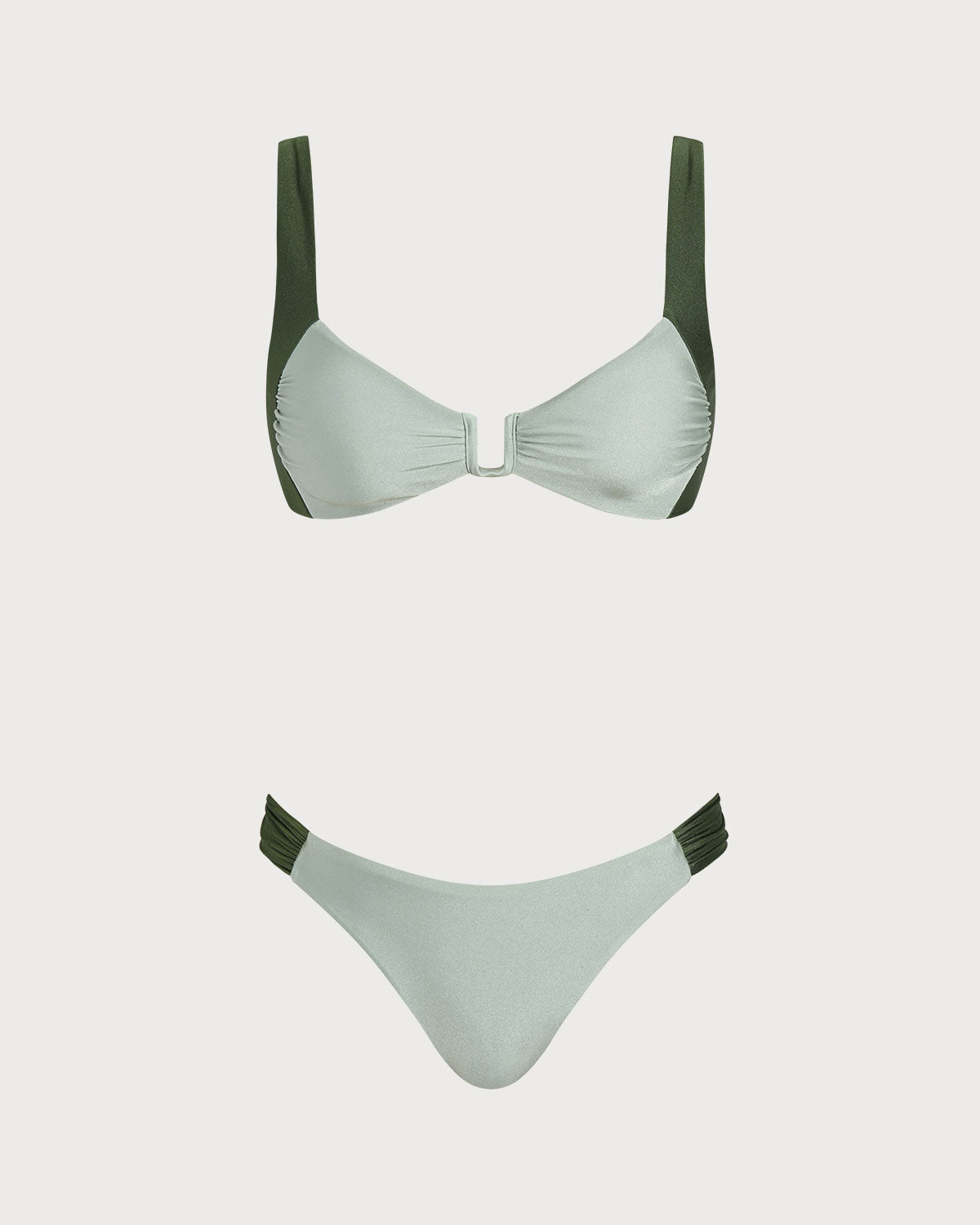 Women Knitted Nylon Bikini Sets Light Green Bikinis - RIHOAS