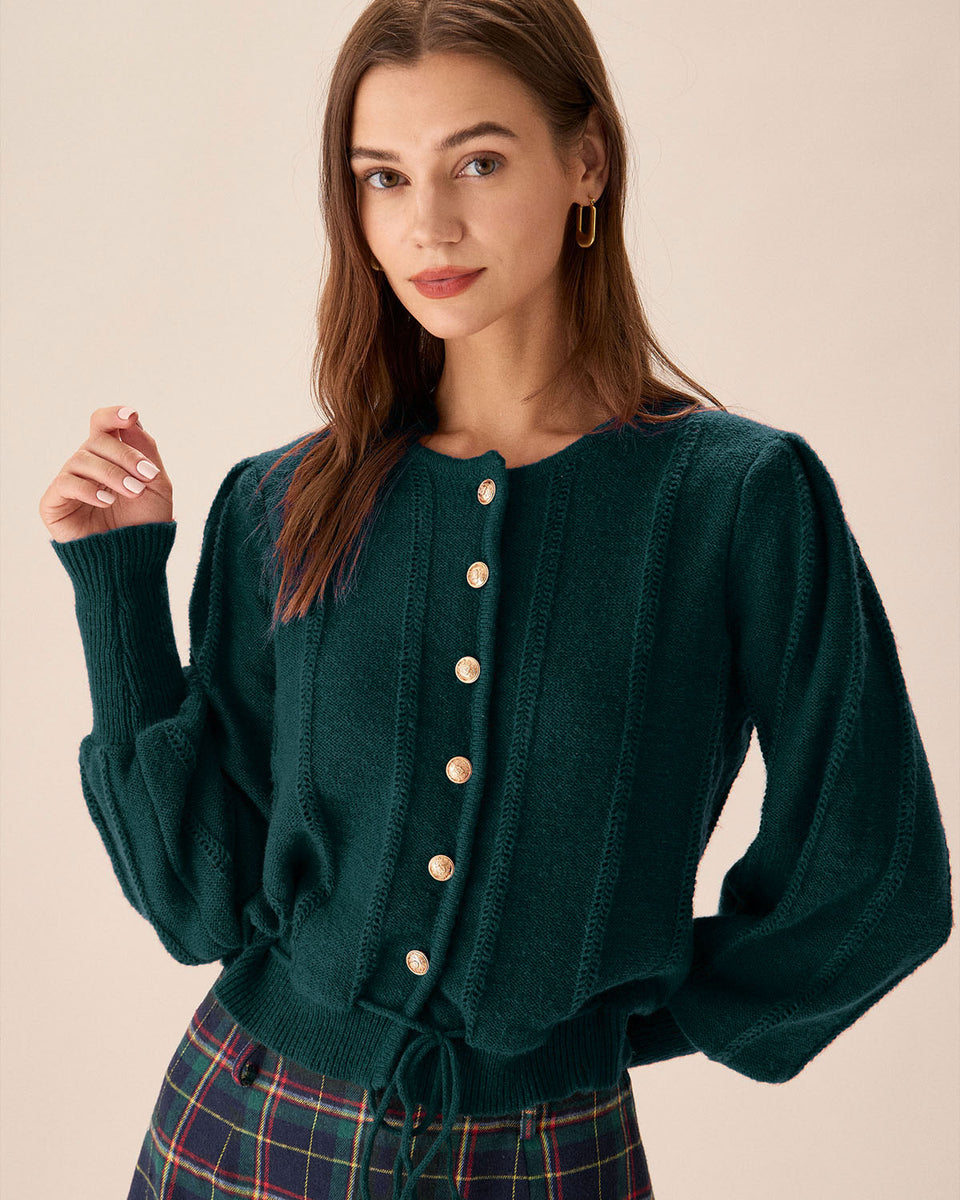 Green Lantern Sleeve Knit Cardigan & Reviews - Green - Tops | RIHOAS