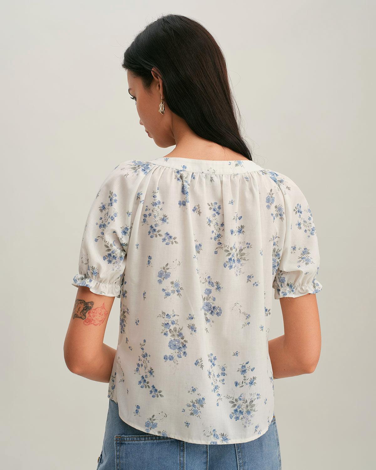 Women Woven Polyester Blouses Tops - RIHOAS