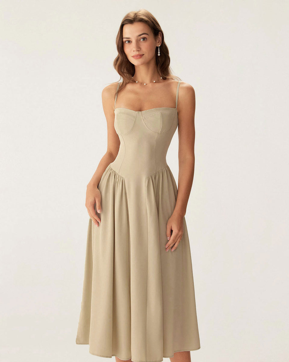 レディースウェア Theredthread S oval pleats dress S oval pleats dress Theredthread