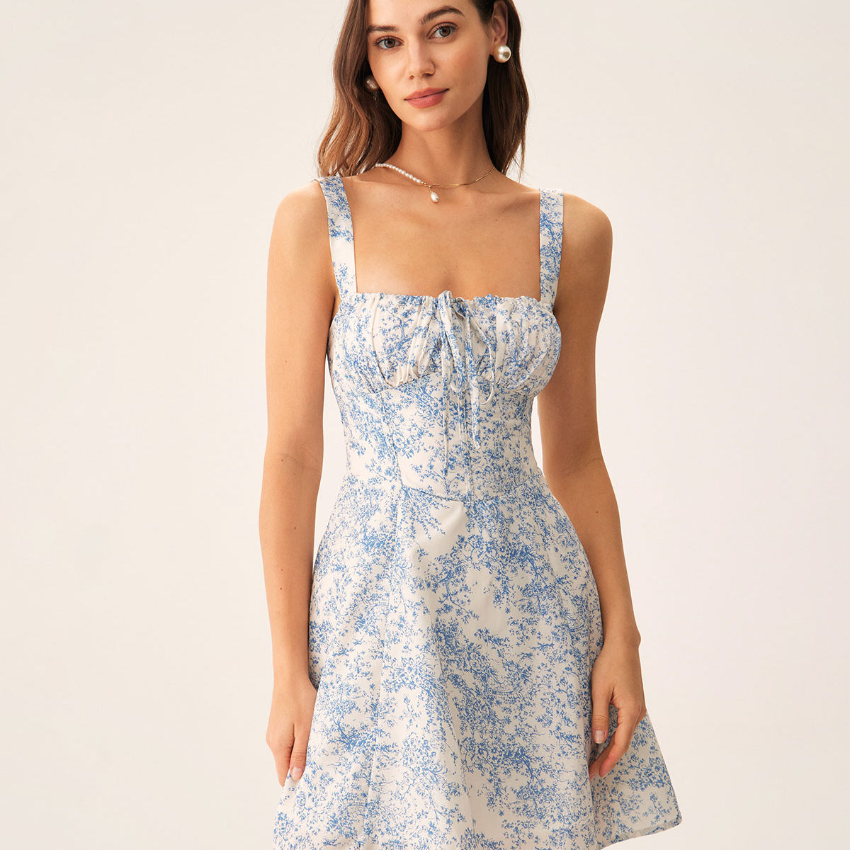 soho embellished asymmetric corset mini dress in light blue Blue Floral Ruched Slip Corset Mini Dress & Reviews - Blue - Dresses
