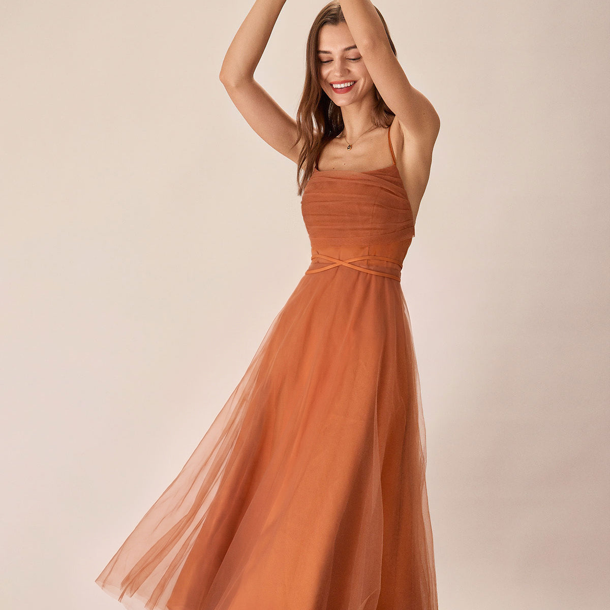 caramel brown color dress Caramel Dupion Carmen Dress DATURA