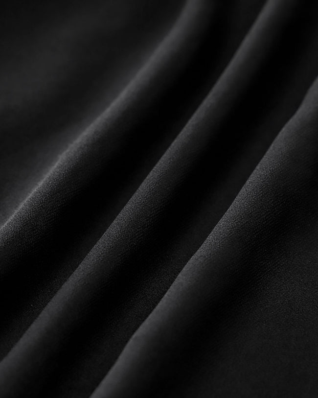 Black Sweetheart Neck Chiffon Maxi Dress - RIHOAS