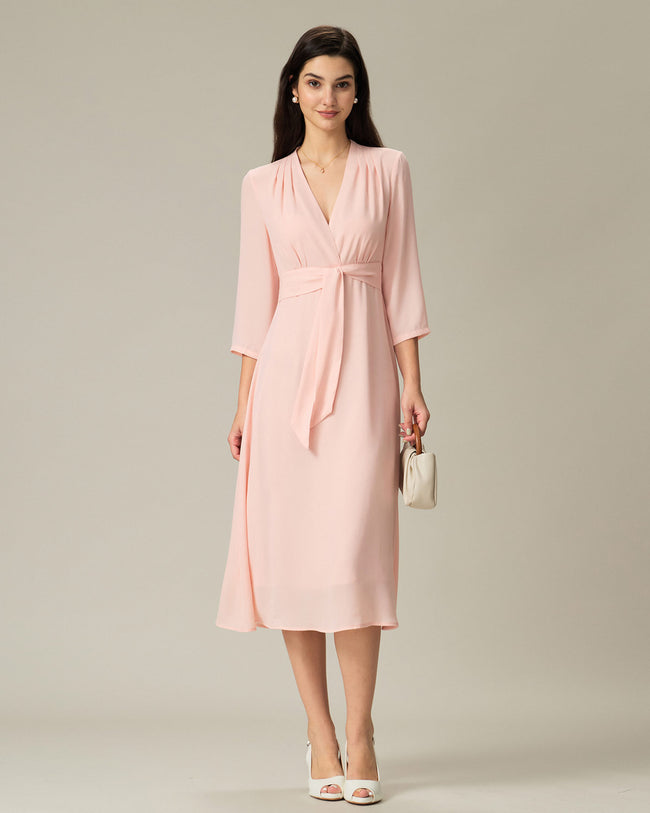 Women Woven Polyester Midi Dresses Dresses - RIHOAS