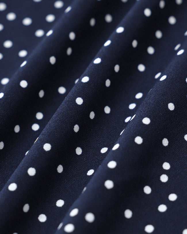 Navy Polka Dot Wrap Mini Skirt - RIHOAS