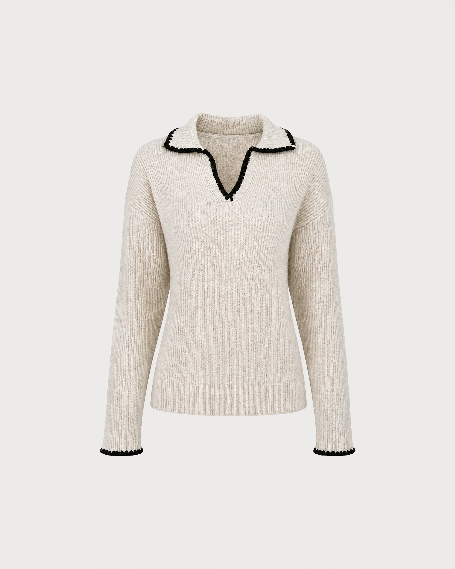 Women's Acrylic Knit Sweater - RIHOAS - 02