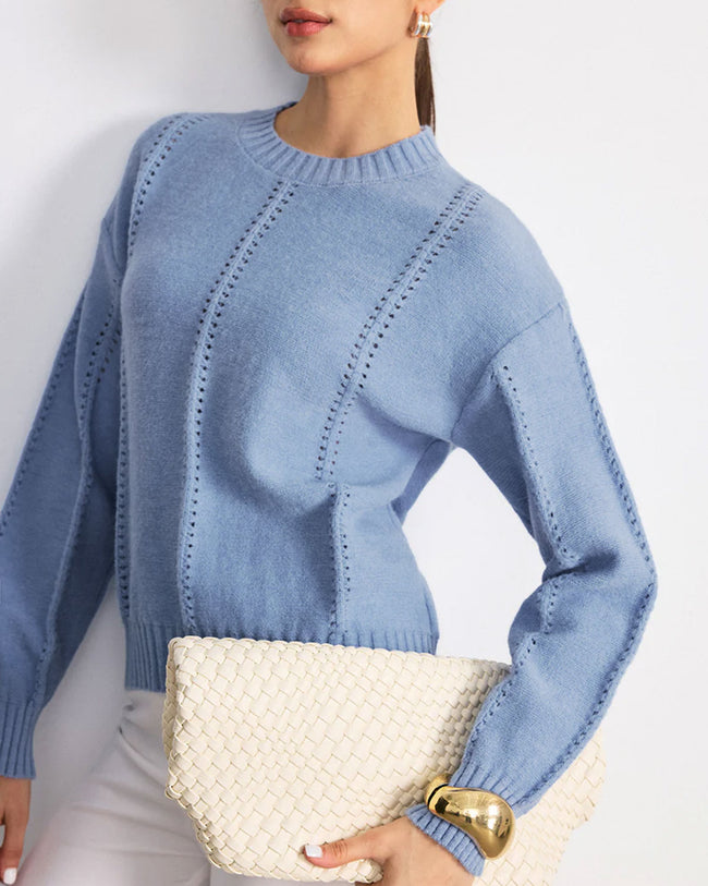 Women's Acrylic Knit Sweater Tops - RIHOAS