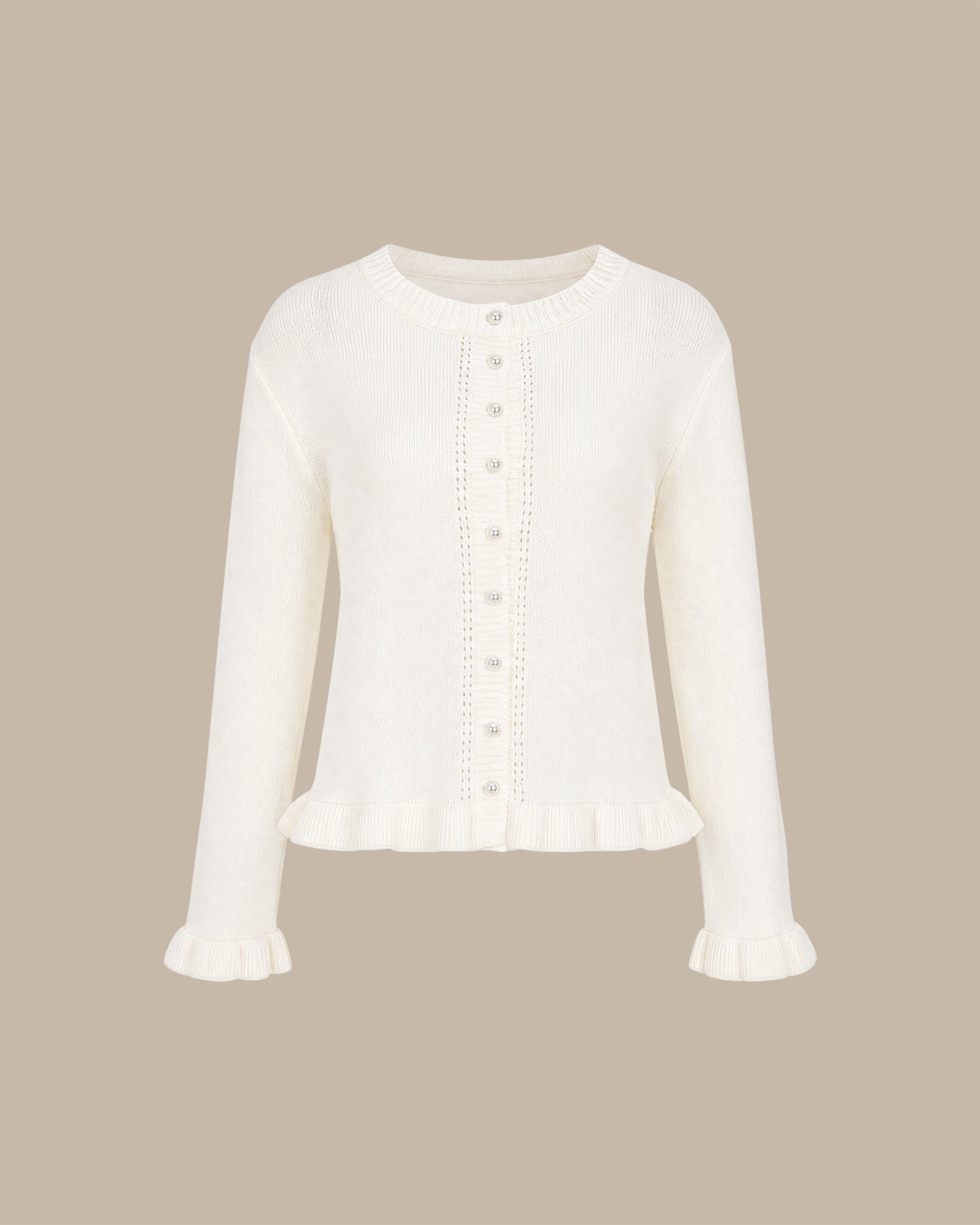 Off White Single Breasted Knit Cardigan 02