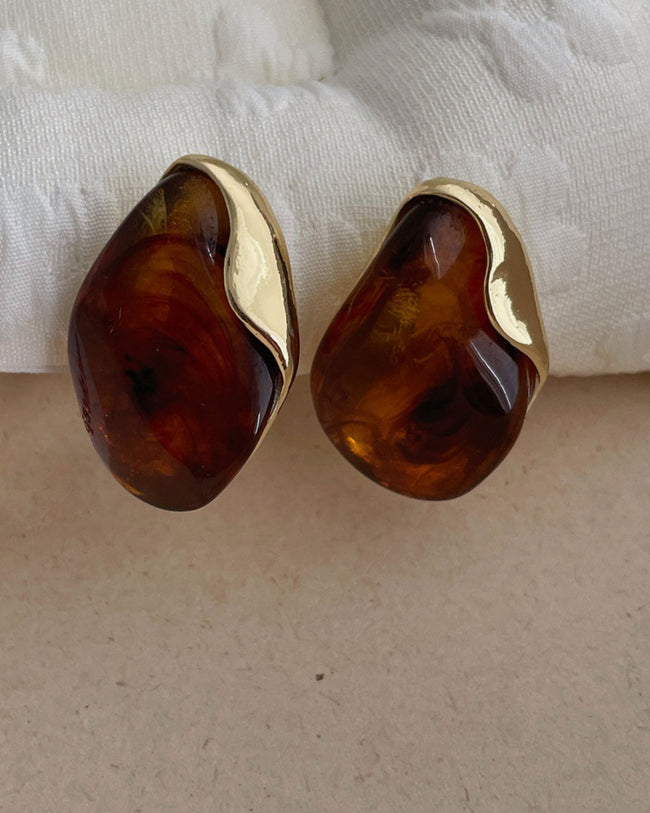 Women's Earrings Brown Earrings - RIHOAS