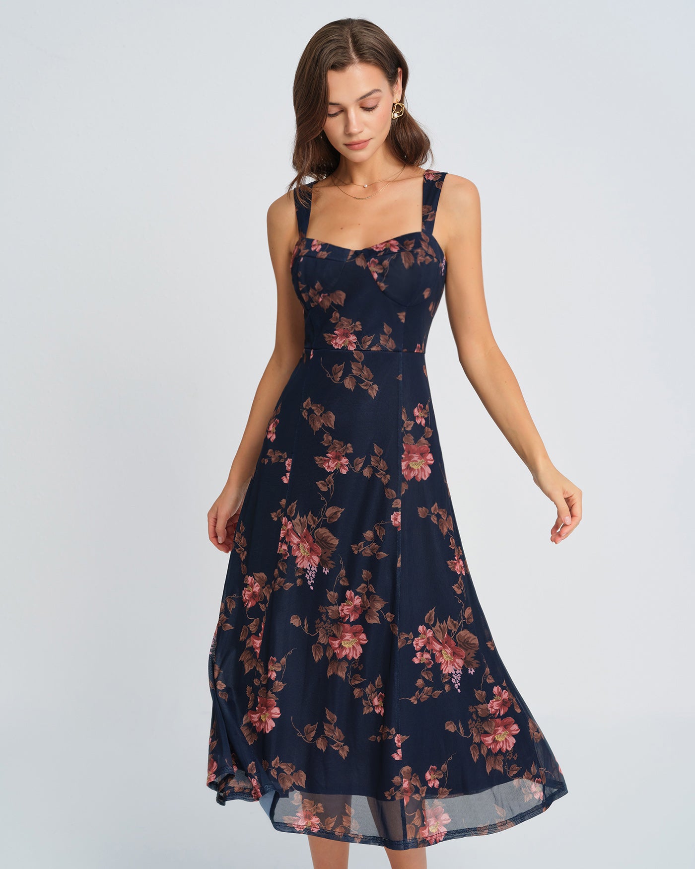 Women's Knit Polyester Midi Dress Dresses - RIHOAS