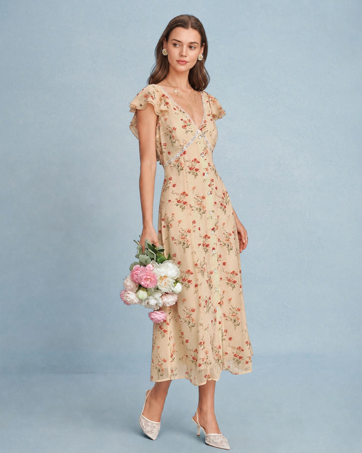 Women's Knit Polyester Midi Dress Dresses - RIHOAS