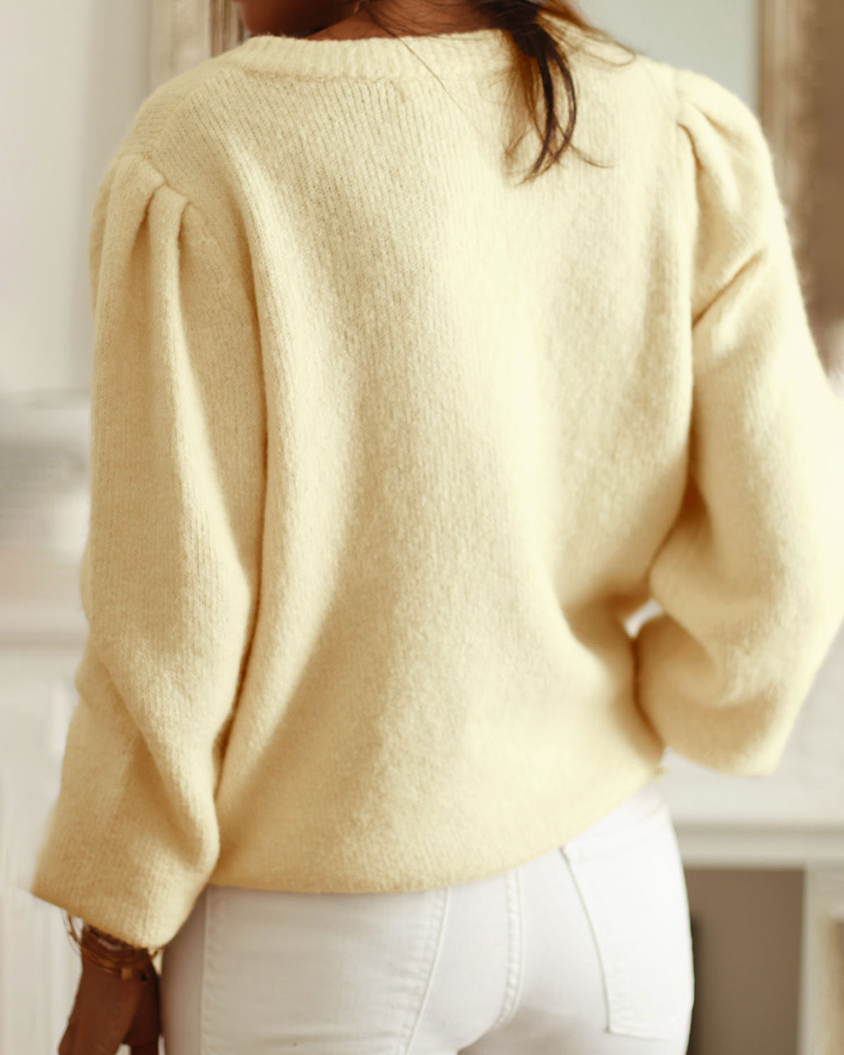 Women's Knitted Acrylic Cardigan Sweater Tops - RIHOAS