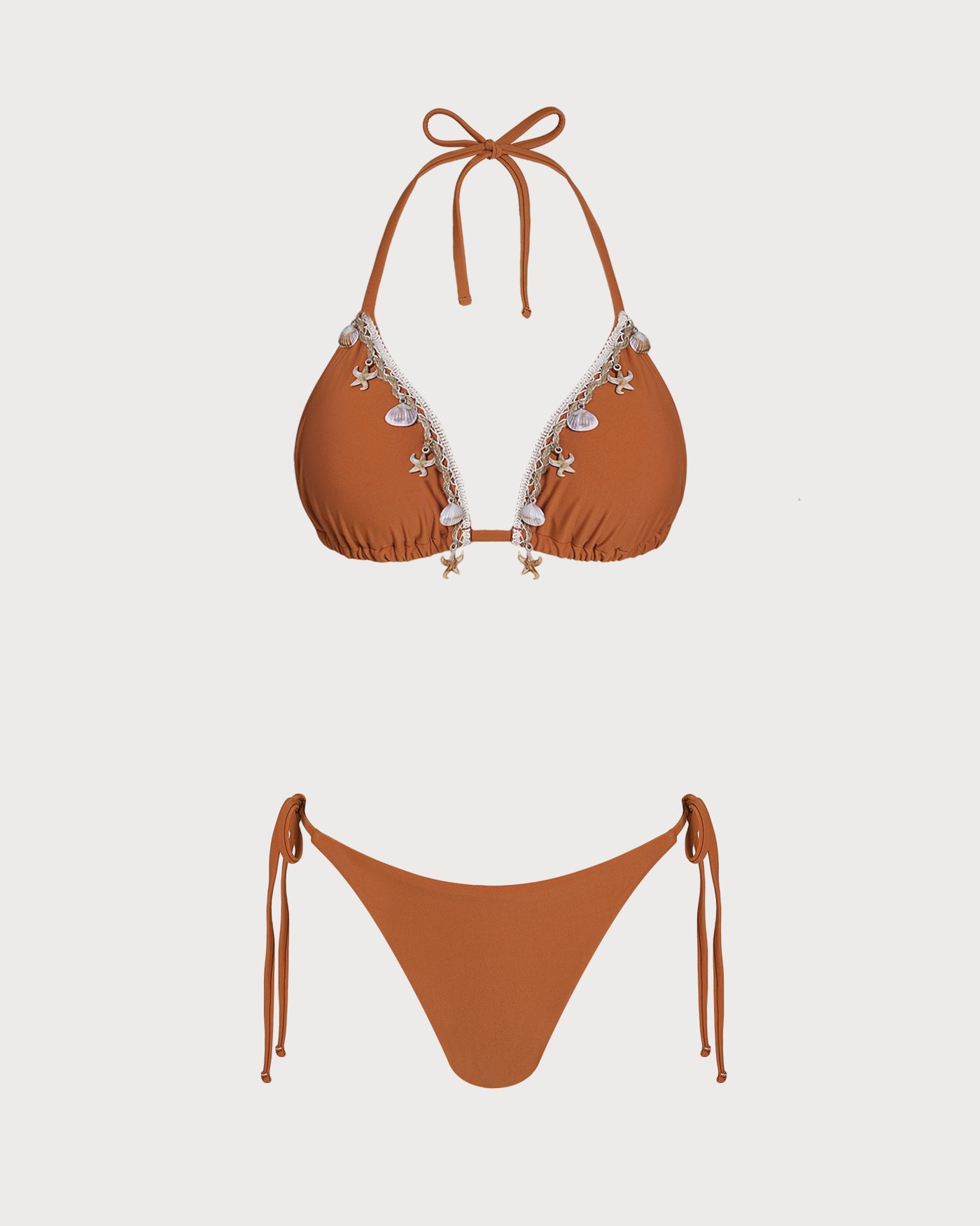 Women's Knitted Bikini Set Brown Bikinis - RIHOAS