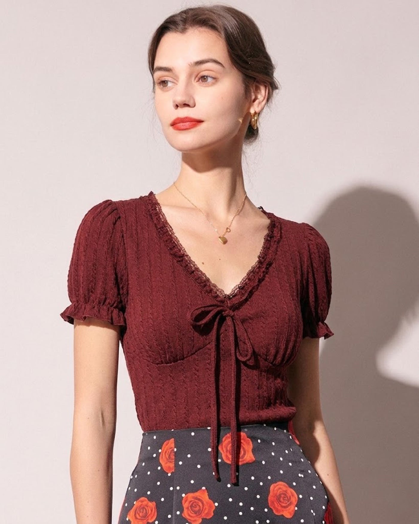 Women's Knitted Cotton Tees Tops - RIHOAS