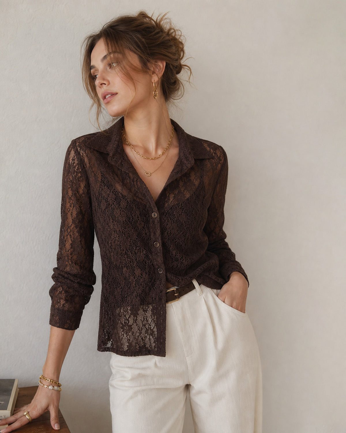 Women's Knitted Nylon Blouses - RIHOAS