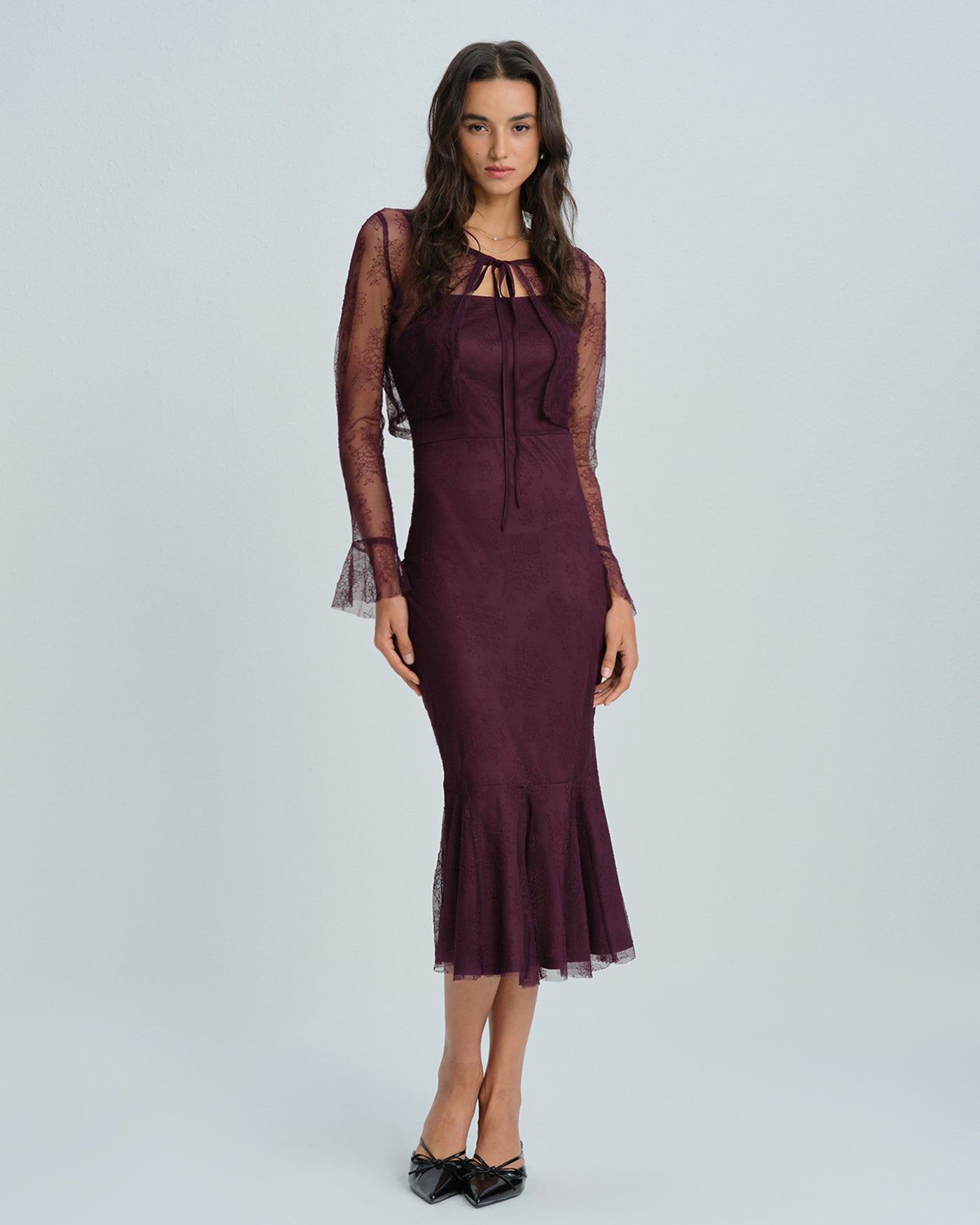 Women's Knitted Nylon Midi Dress Dresses - RIHOAS