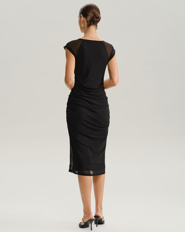 Women's Knitted Nylon Midi Dress Dresses - RIHOAS