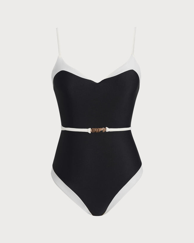 Women's Knitted Nylon One-Piece Black One-Pieces - RIHOAS