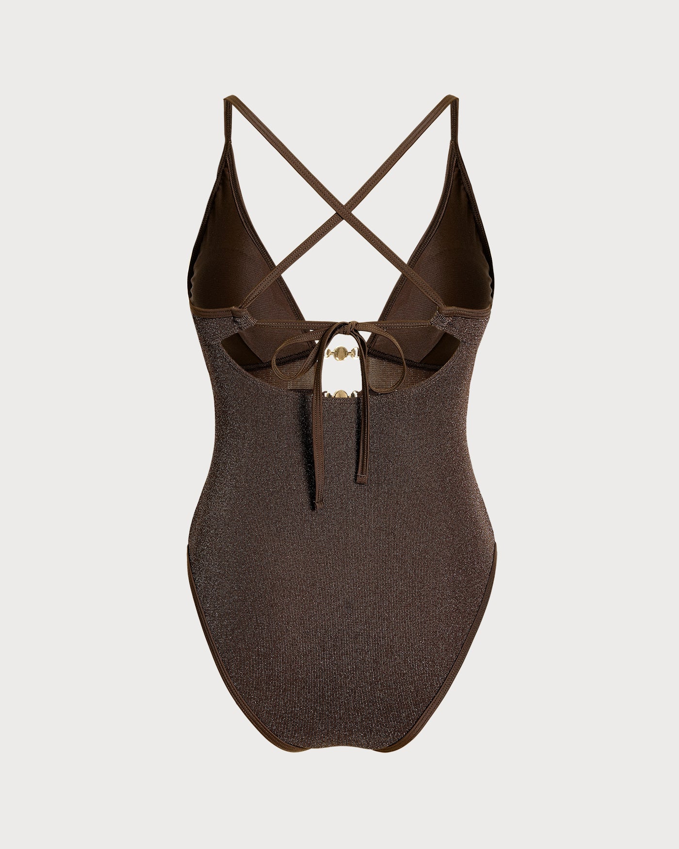 Women's Knitted Nylon Silver Thread One-Piece Swimsuit One-Pieces - RIHOAS