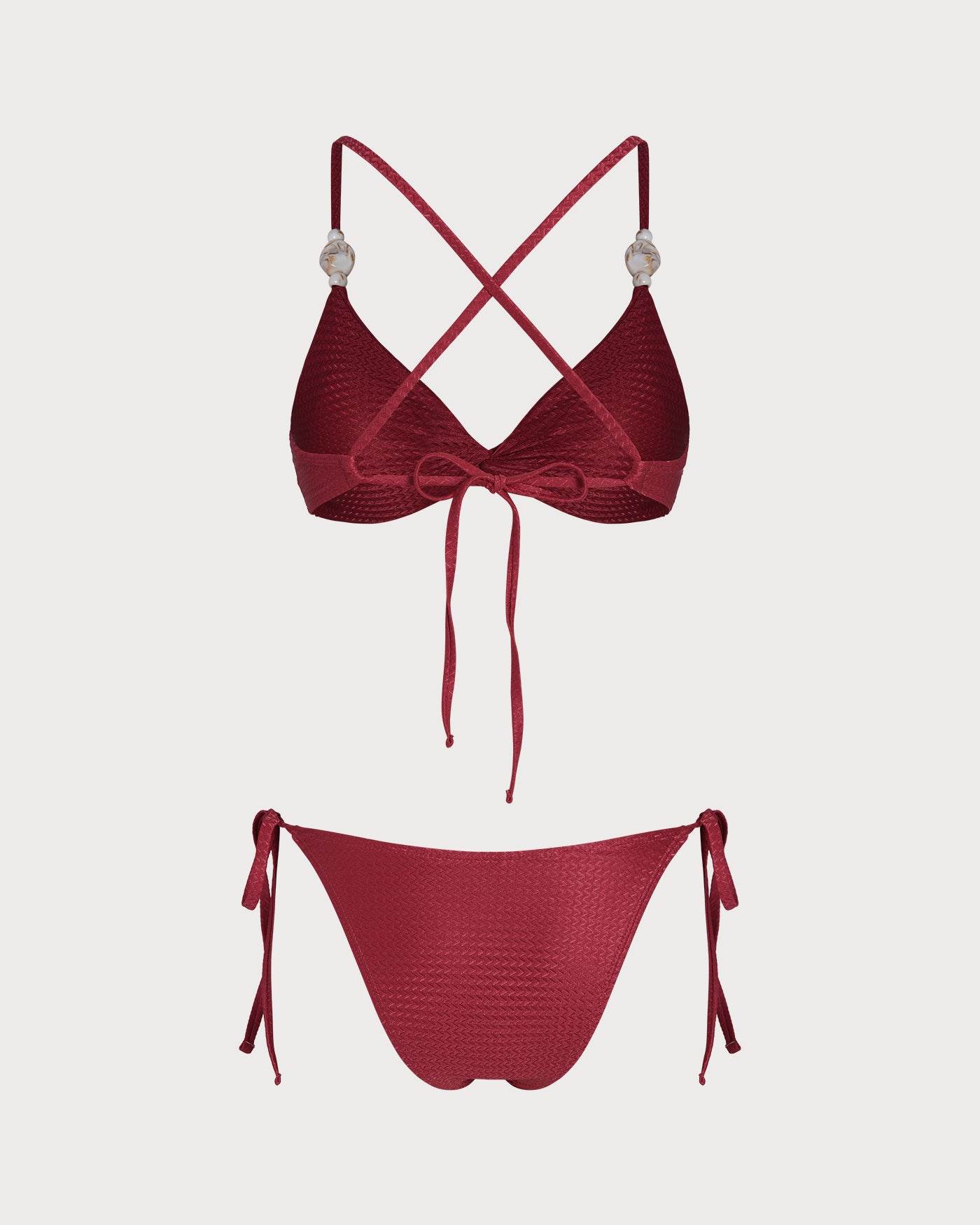 Women's Knitted Nylon Trim Bikini Set Bikinis - RIHOAS