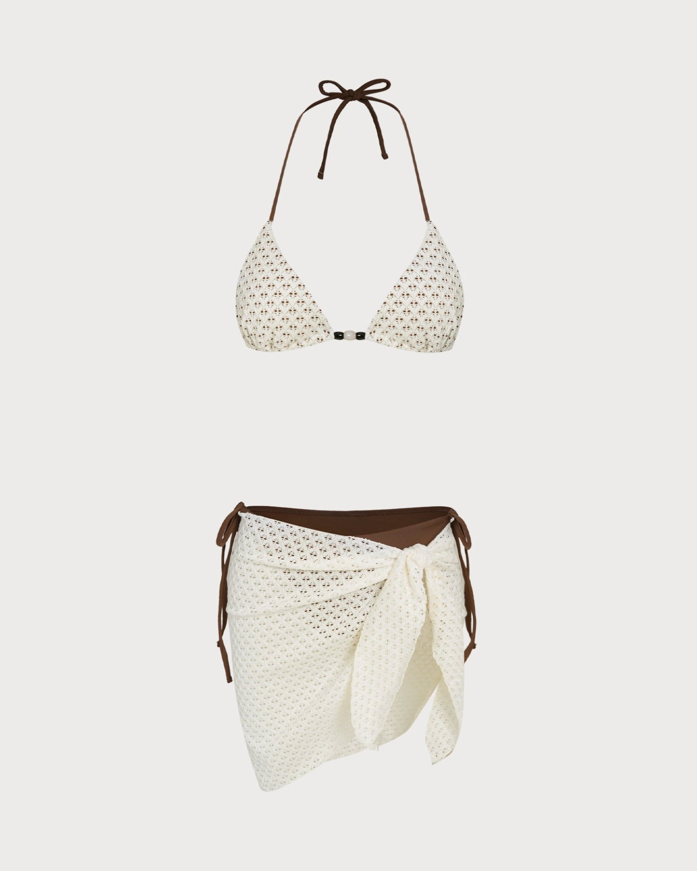 Women's Knitted Polyester Bikini Set Coffee Bikinis - RIHOAS