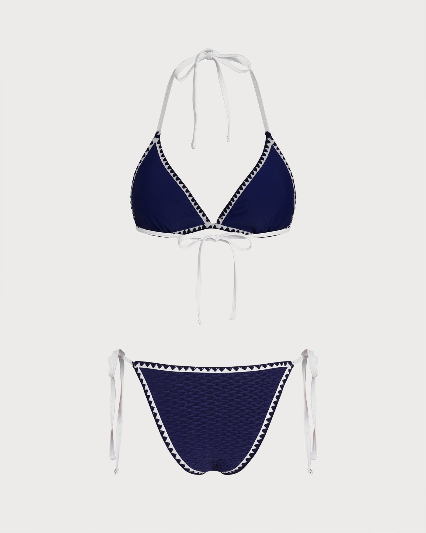 Women's Knitted Polyester Color Block Bikini Set Bikinis - RIHOAS