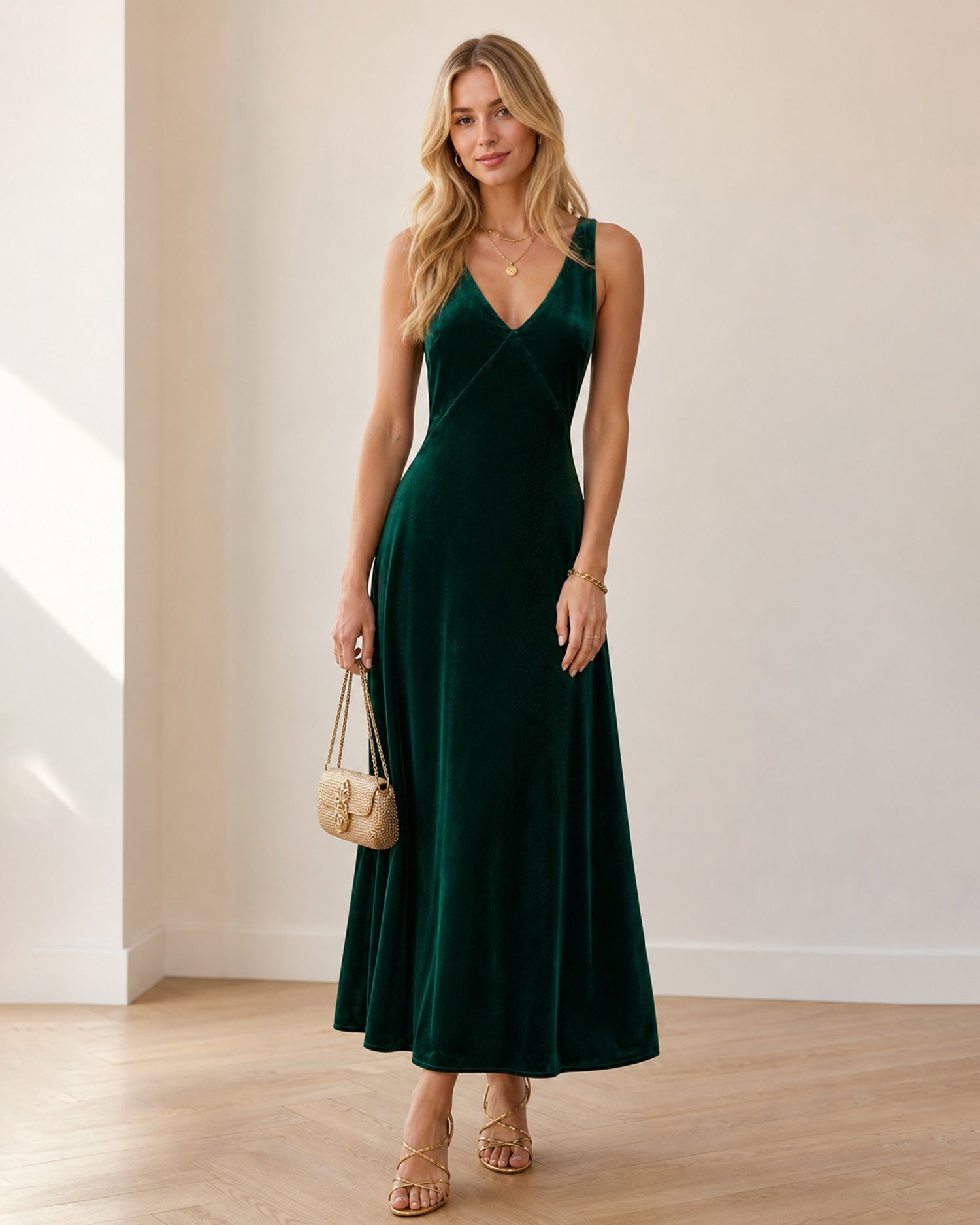 Women's Knitted Polyester Maxi Dress - RIHOAS