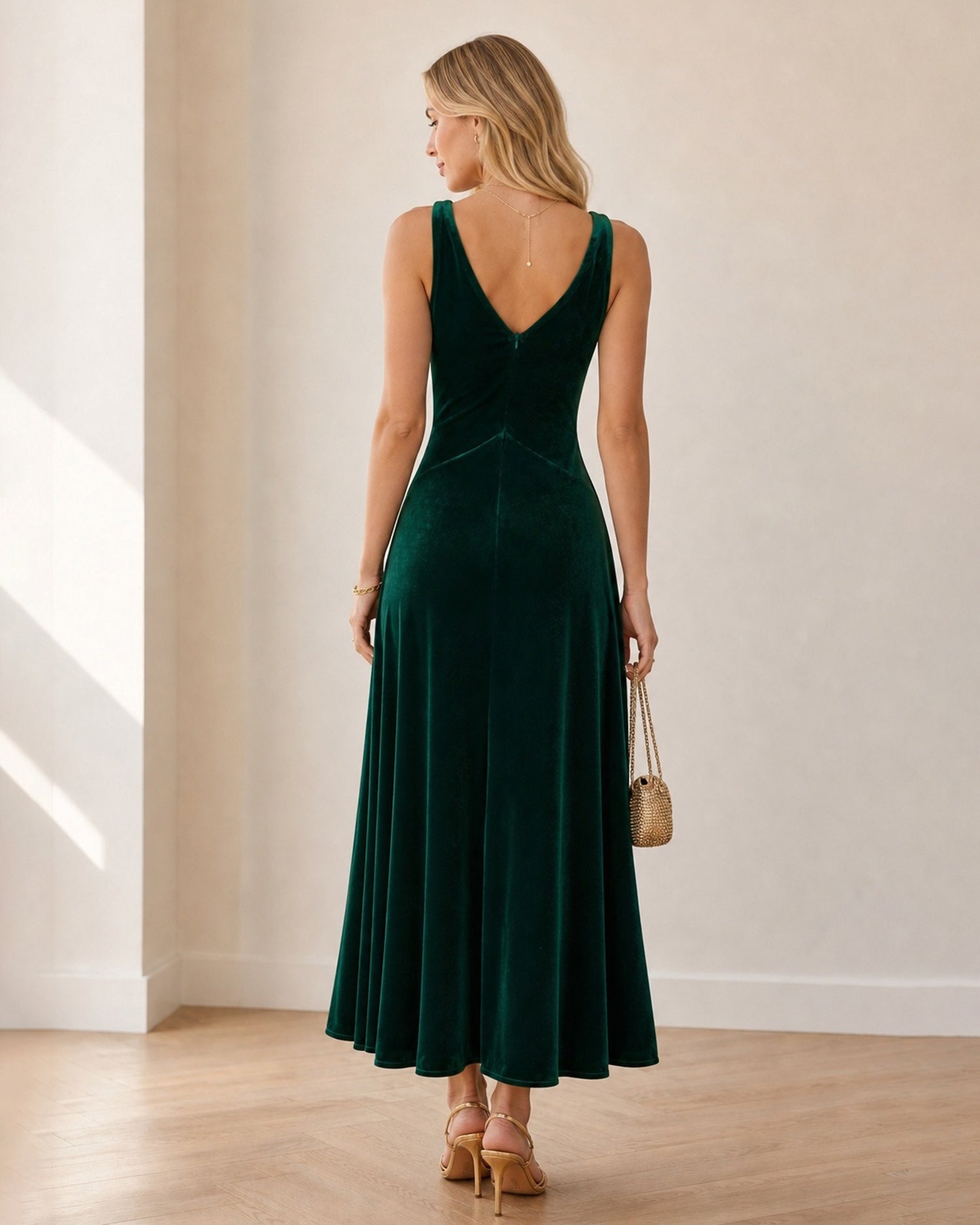 Women's Knitted Polyester Maxi Dress - RIHOAS