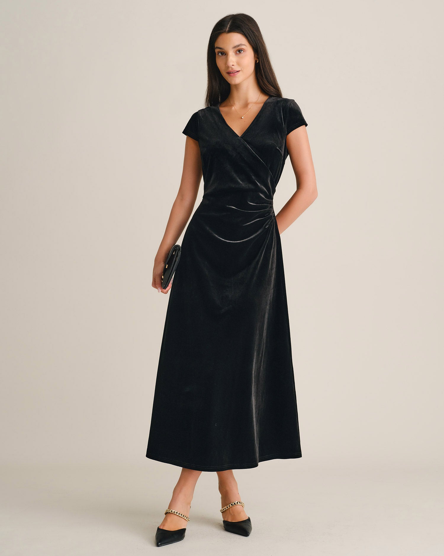 Women's Knitted Polyester Maxi Dresses - RIHOAS - 02