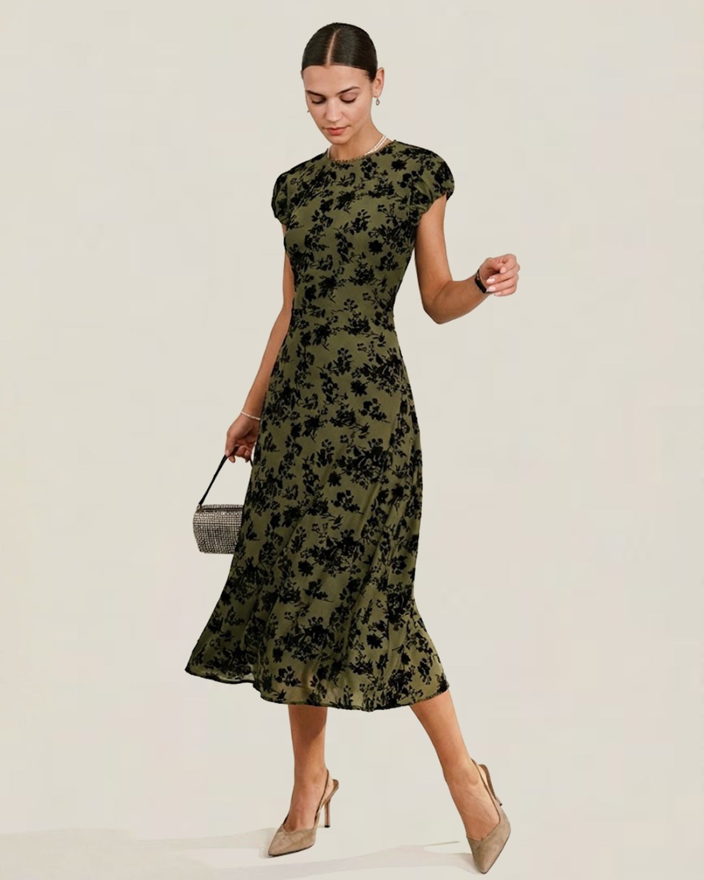 Women's Knitted Polyester Midi Dress Dresses - RIHOAS