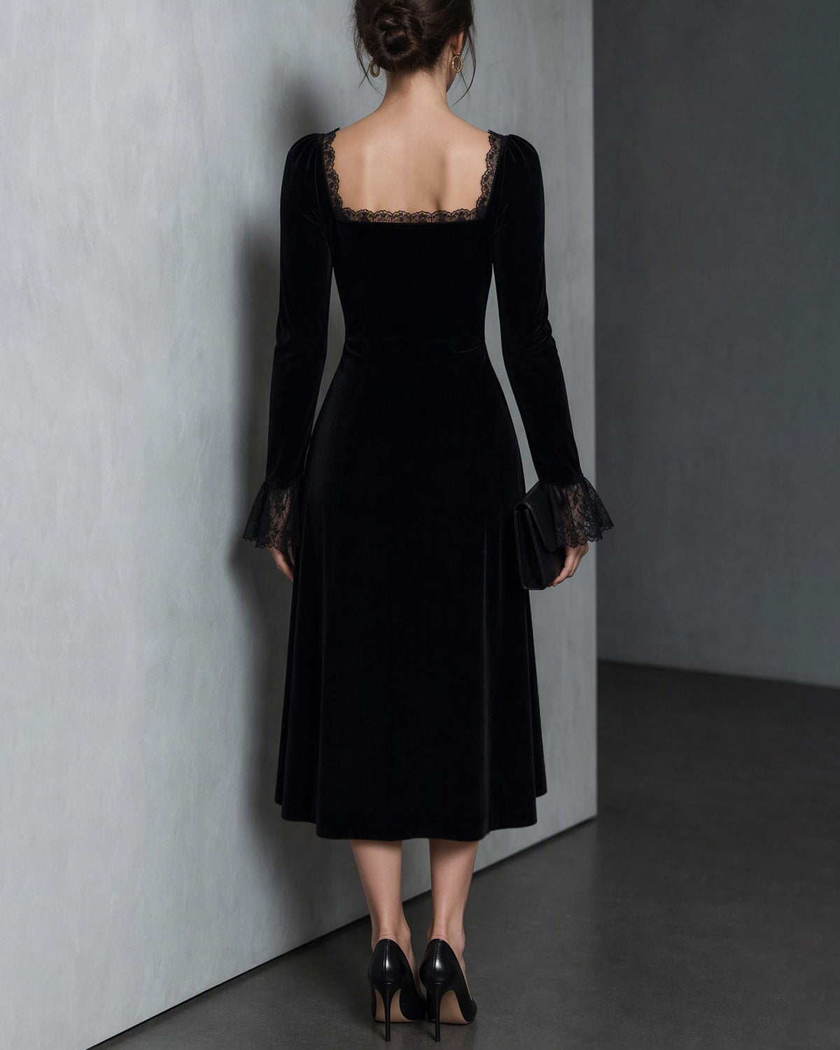 Women's Knitted Polyester Midi Dress - RIHOAS - 04