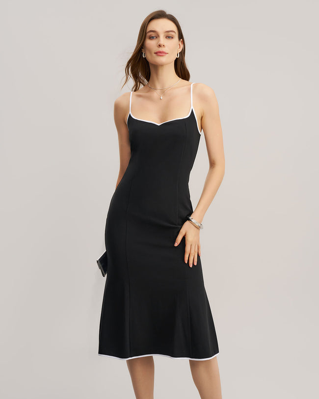Women's Knitted Polyester Midi Dress Dresses - RIHOAS