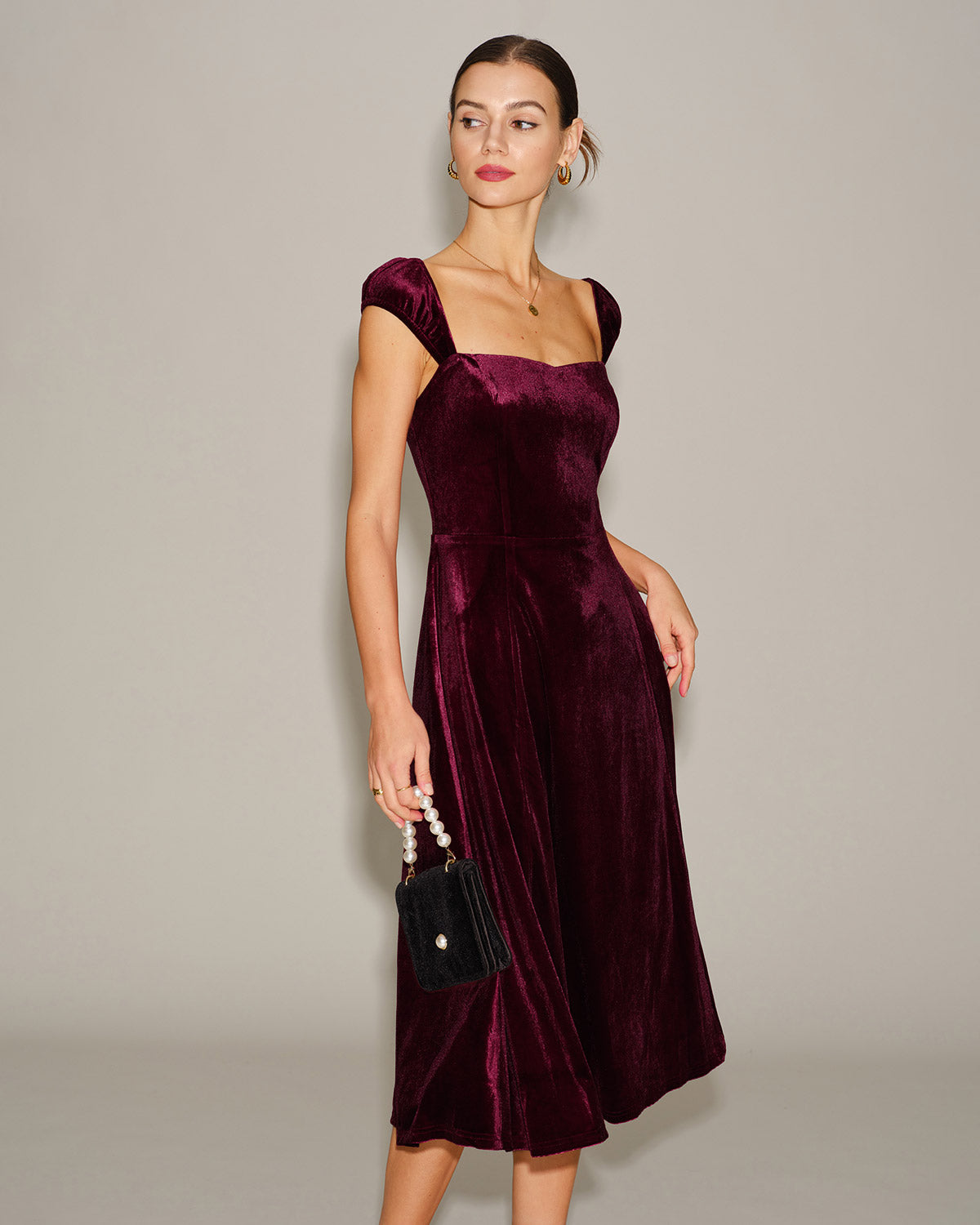 Women's Knitted Polyester Midi Dress Dresses - RIHOAS