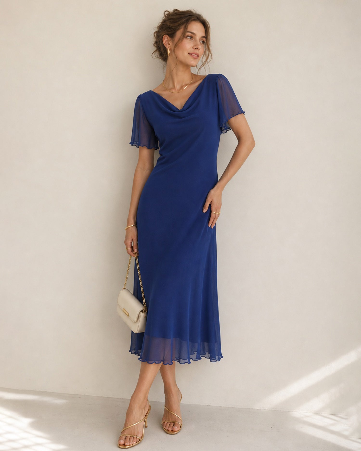 Women's Knitted Polyester Midi Dresses Dresses - RIHOAS