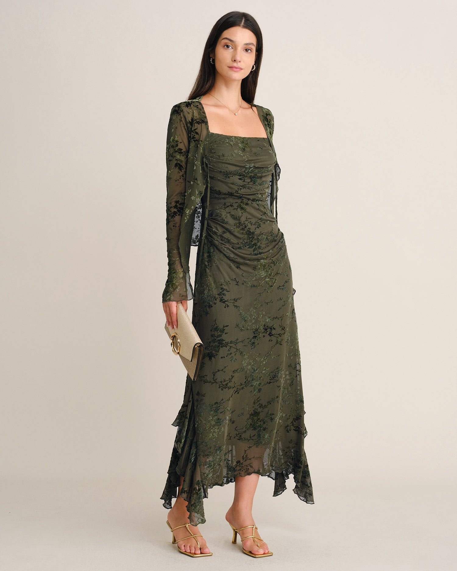 Women's Knitted Polyester Midi Dresses - RIHOAS - 02