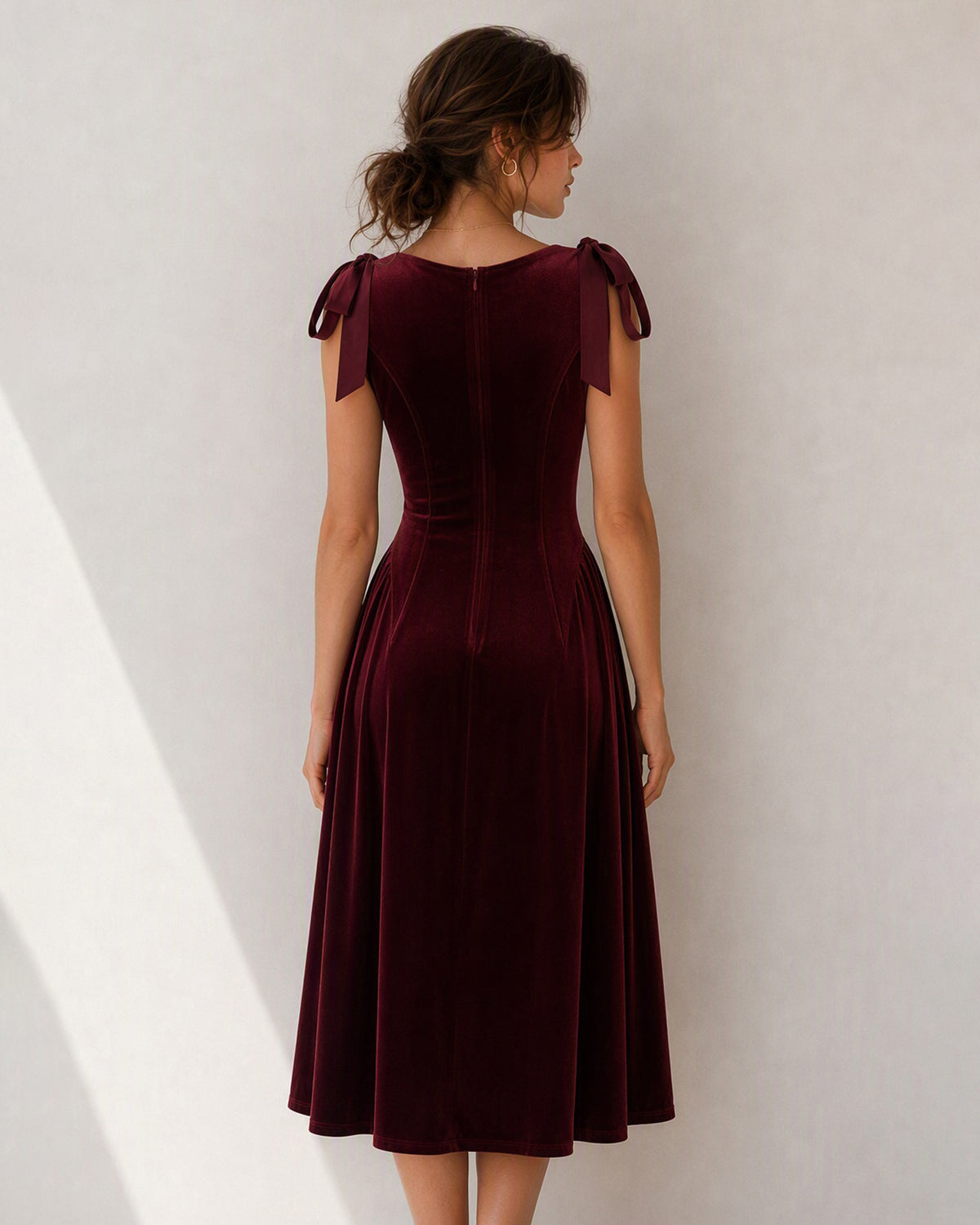 Women's Knitted Polyester Midi Dresses - RIHOAS - 02