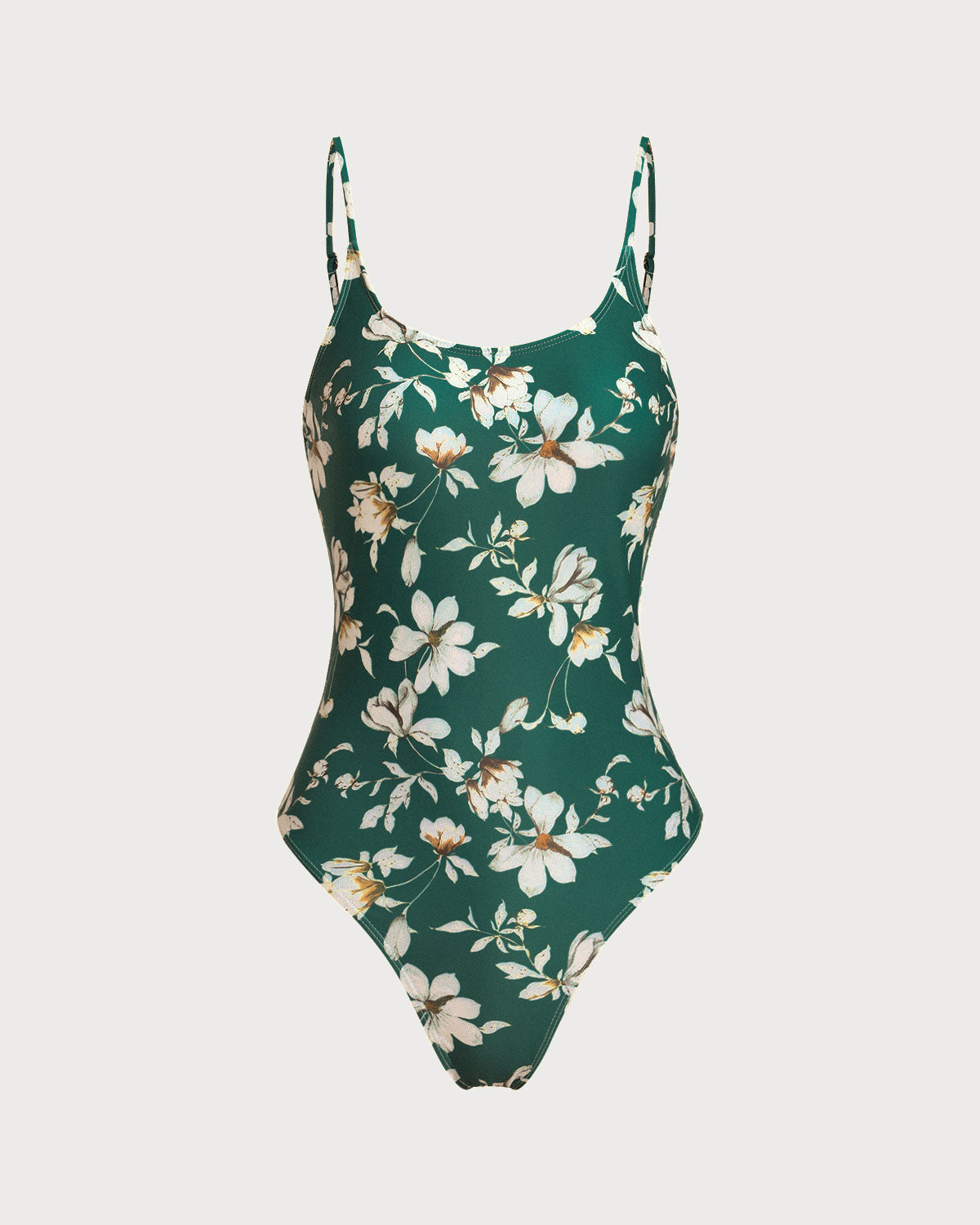 Women's Knitted Polyester One-Piece Swimsuit Green One-Pieces - RIHOAS