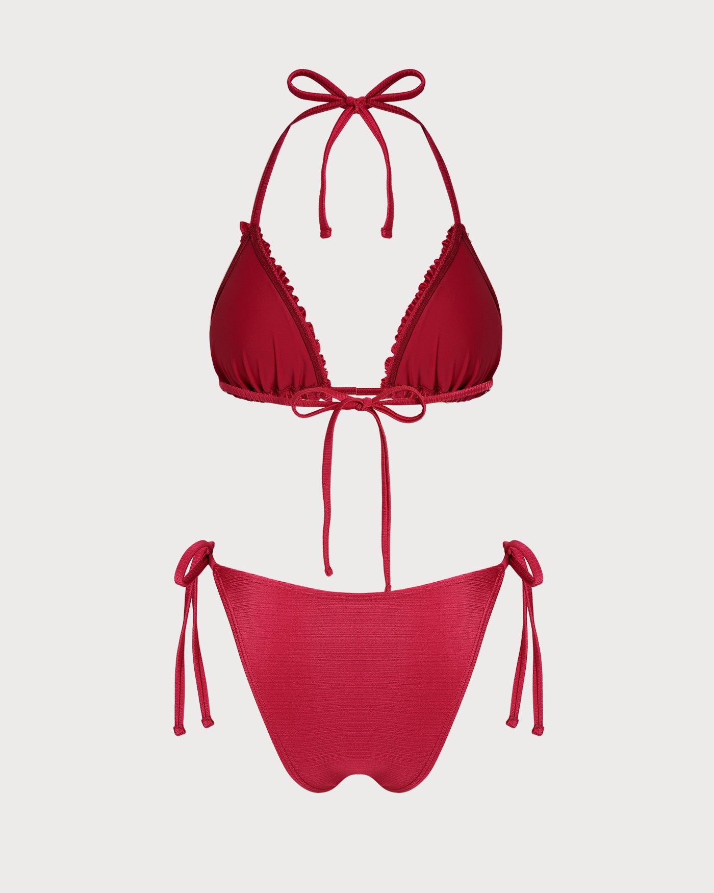 Women's Knitted Polyester Ruffled Bikini Set Bikinis - RIHOAS