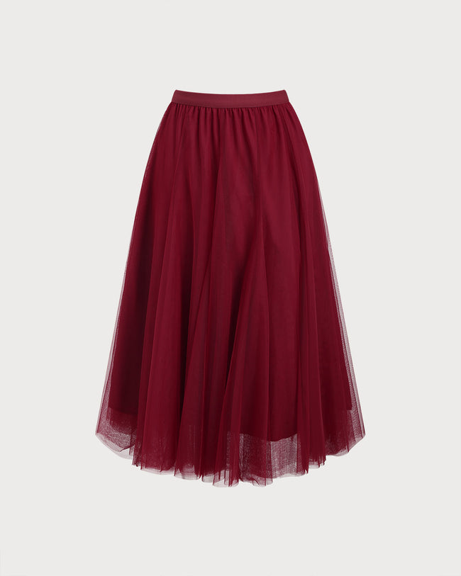 Women's Knitted Polyester Skirts Red Bottoms - RIHOAS