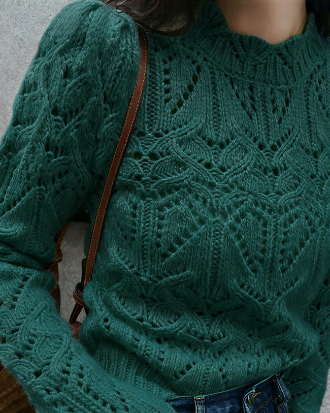 Women's Knitted Polyester Sweater Tops - RIHOAS