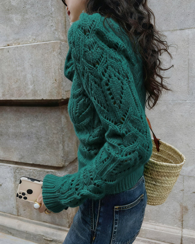 Women's Knitted Polyester Sweater Tops - RIHOAS