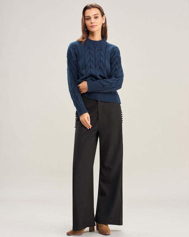 Women's Knitted Polyester Sweater Tops - RIHOAS